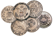 Military Service Medallions in Solid Brass